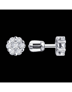 Серьги-пусеты из белого золота с бриллиантами Sokolov