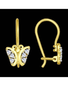 Серьги из желтого золота с фианитами Sokolov