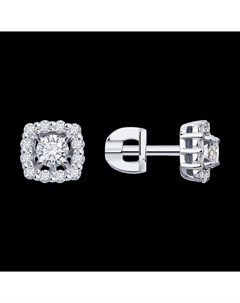 Серьги из белого золота с бриллиантами выращенными Sokolov