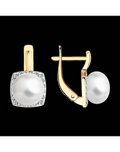 Серьги из золота с жемчугом и фианитами Sokolov