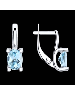 Серьги из белого золота с топазами Sokolov