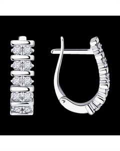 Серьги из белого золота с бриллиантами выращенными Sokolov