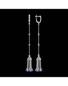 Серьги из белого золота с бриллиантами и танзанитами Sokolov