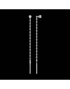 Серьги из белого золота с фианитами Sokolov