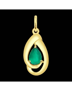 Подвеска из желтого золота с агатом Sokolov