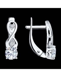 Серьги из белого золота с фианитами Sokolov