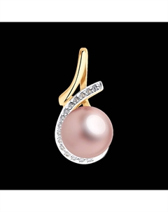 Подвеска из золота с розовым жемчугом и фианитами Sokolov
