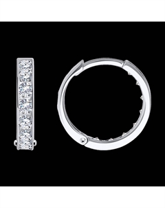 Серьги из белого золота с фианитами Sokolov