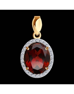 Подвеска из золота с гранатом и фианитами Sokolov