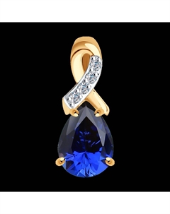 Подвеска из золота с корундом и фианитами Sokolov