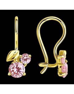 Серьги из желтого золота с фианитами Sokolov