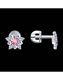 Серьги из серебра с фианитами Sokolov