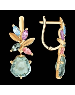 Серьги из золота с миксом камней Sokolov