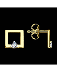 Серьги из желтого золота с фианитами Sokolov