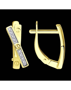 Серьги из желтого золота с фианитами Sokolov