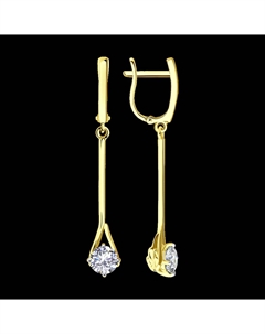 Серьги из желтого золота с фианитами Sokolov