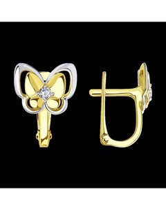 Серьги из желтого золота с фианитами Sokolov
