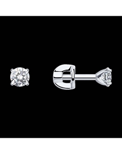 Серьги из белого золота с фианитами Sokolov