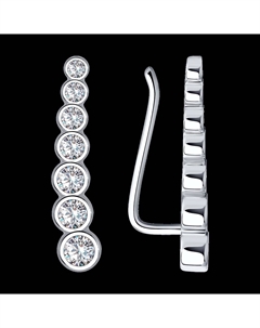 Серьги из серебра с фианитами Sokolov