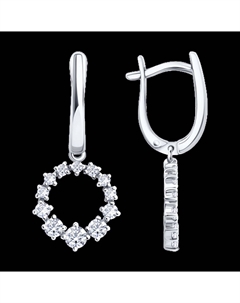 Серьги из белого золота с фианитами Sokolov