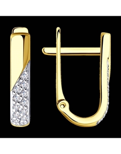 Серьги из желтого золота с фианитами Sokolov