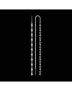 Серьги-цепочки из серебра с фианитами Sokolov