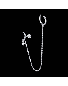 Серьга из серебра с фианитами Sokolov