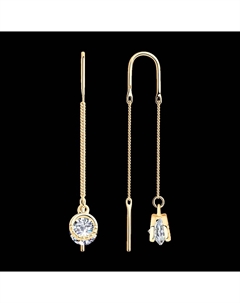 Серьги из золочёного серебра с фианитами Sokolov