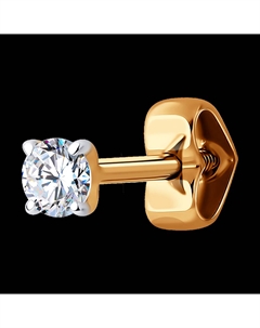 Серьга из золота с фианитом Sokolov