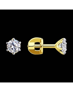 Серьги из желтого золота с фианитами Sokolov