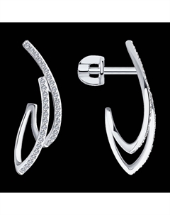 Серьги из белого золота с бриллиантами Sokolov