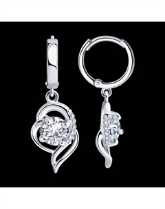 Серьги из серебра с фианитами Sokolov