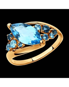 Кольцо из золота с голубыми и синими топазами Sokolov
