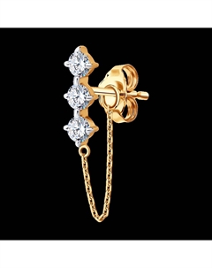 Серьга из золота с фианитами Sokolov