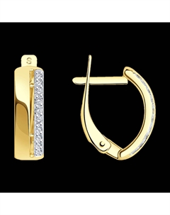 Серьги из желтого золота с фианитами Sokolov