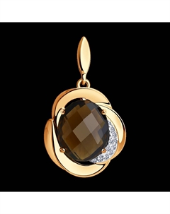 Подвеска из золота с раухтопазом и фианитами Sokolov