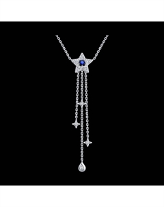 Колье из белого золота с бриллиантами и сапфиром Sokolov