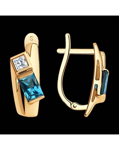 Серьги из золота с лондон топазами и фианитами Sokolov