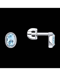 Серьги из серебра с топазами Sokolov