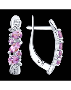 Серьги из серебра с аметистами и фианитами Sokolov