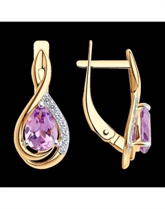Серьги из золота с аметистами и фианитами Sokolov