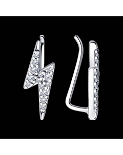 Серьги из серебра с фианитами Sokolov