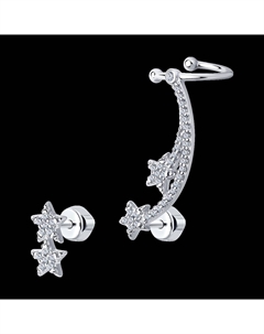 Серьги из серебра с фианитами Sokolov