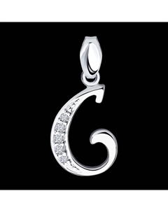 Подвеска-буква из серебра с фианитами Sokolov