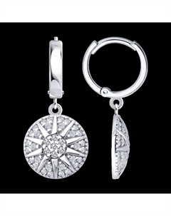 Серьги из серебра с фианитами Sokolov