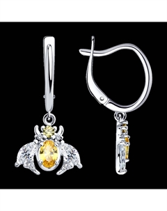 Серьги из серебра с фианитами Sokolov