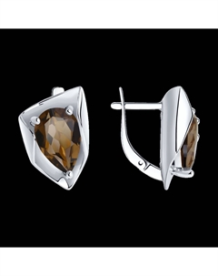 Серьги из серебра с раухтопазами Sokolov
