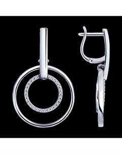Серьги из серебра с фианитами Sokolov