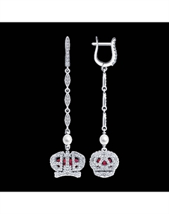 Серьги из серебра с миксом камней Sokolov