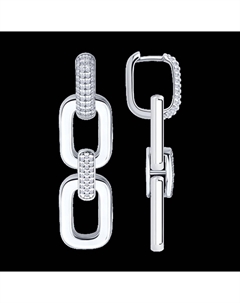 Серьги из серебра с фианитами Sokolov